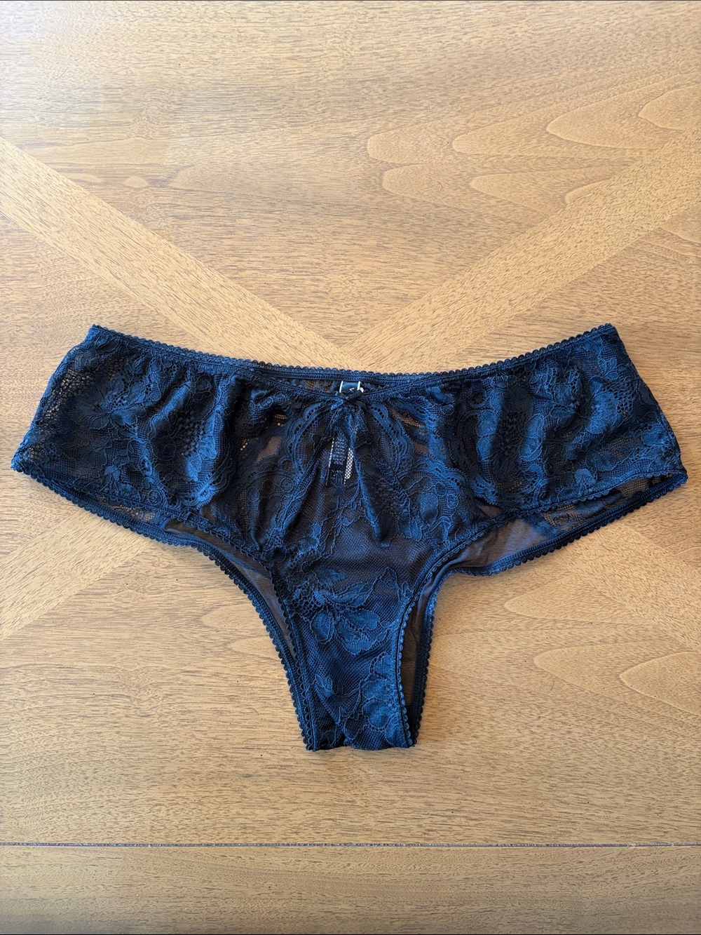 Victoria Secret Lace Cheeky Bikini Panty - Black